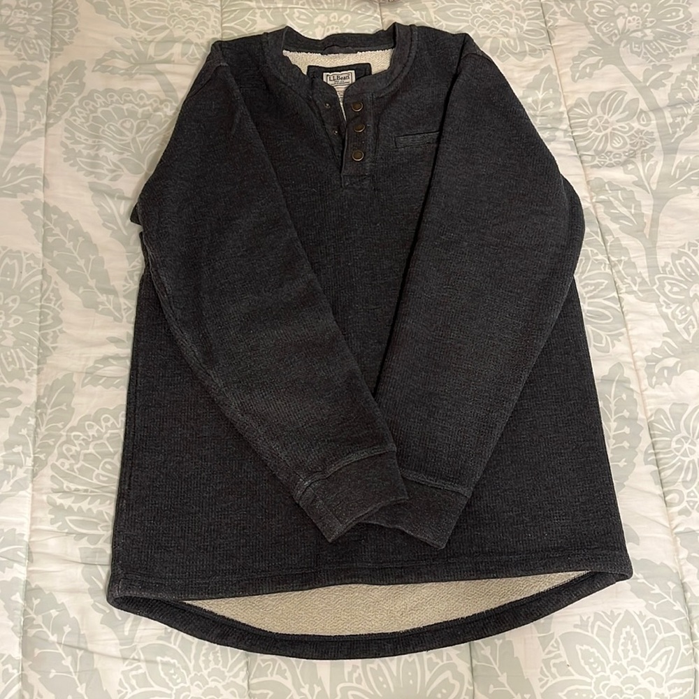 Waffle knit button up sweater